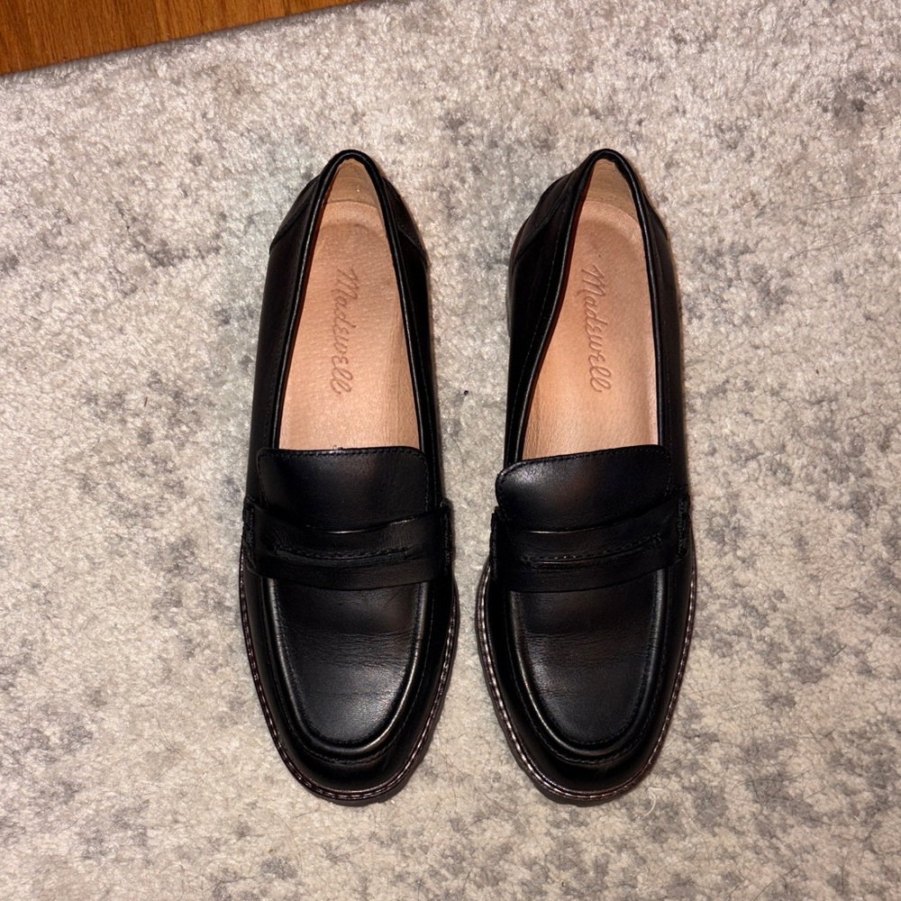 Madewell Corinne Lugsole Black Loafers